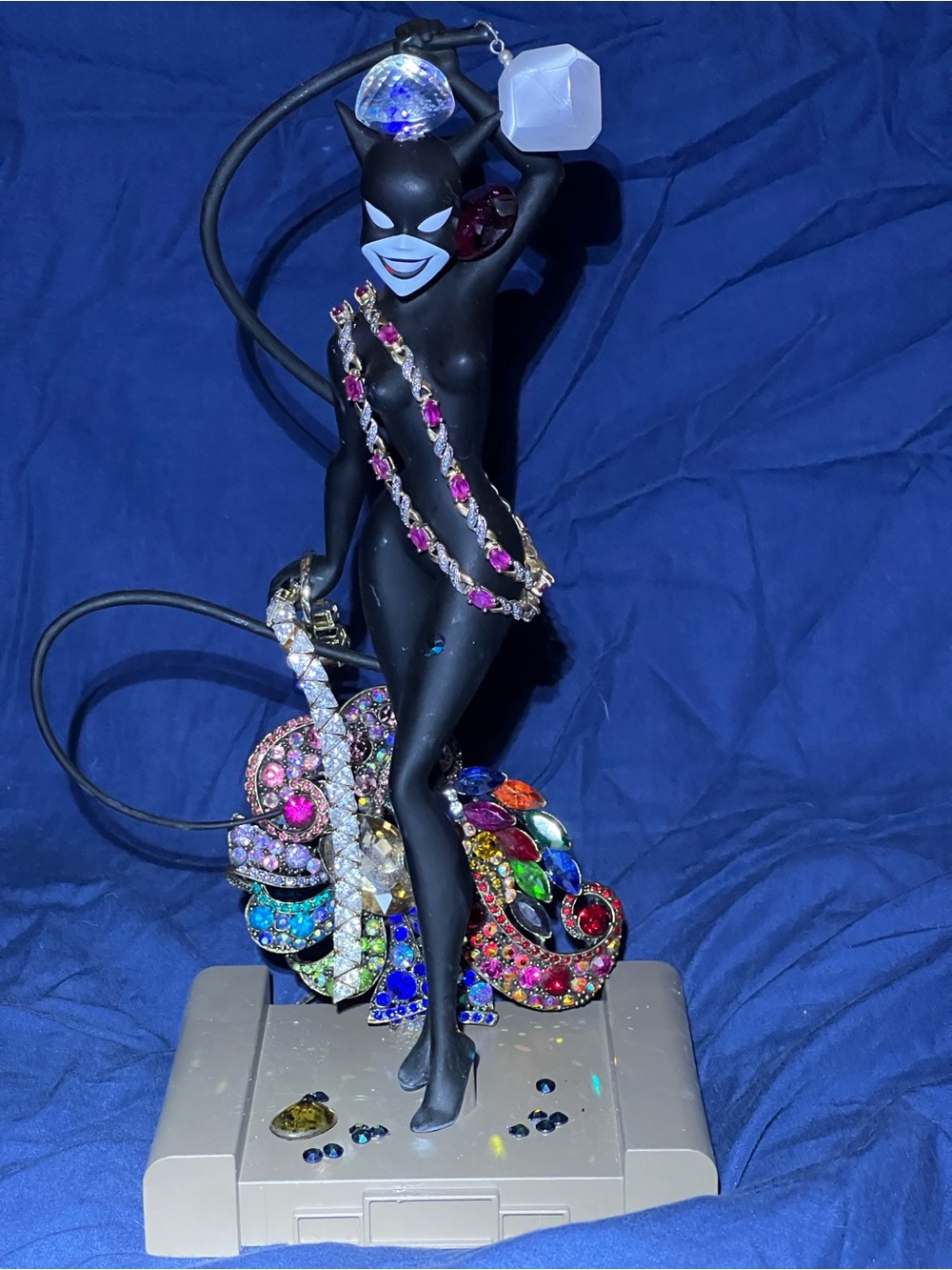 11” Jeweled Catwoman Collectible — Genuine Gemstone Embellishments 💎